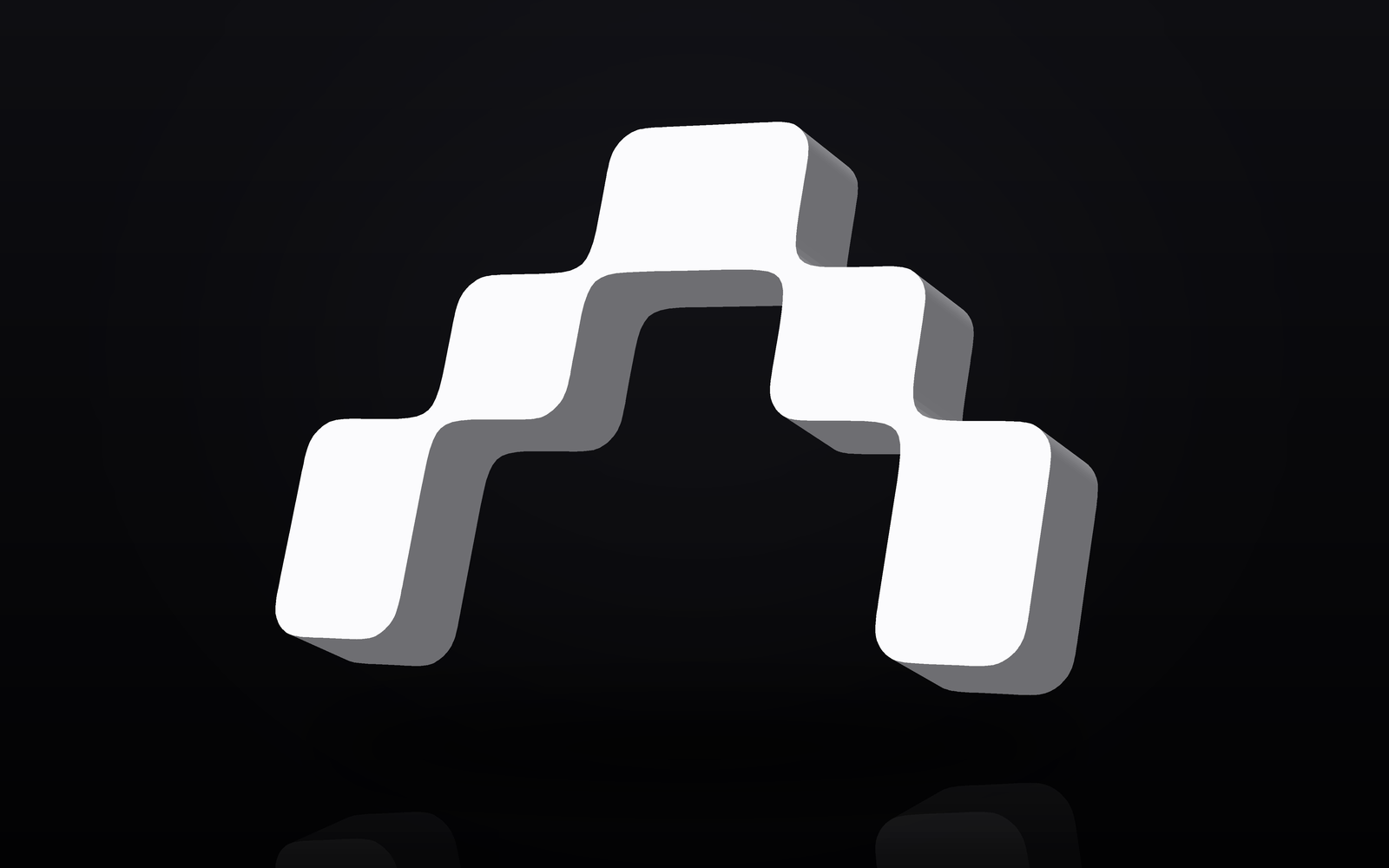 BytArc logo in 3D, white on black